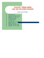 thuyết trình môn lập dự án kinh doanh