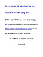 Đề thi thử số 29, kỳ thi thử đại học năm 2010 môn thi tiếng anh potx