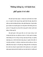 Những kiêng kỵ với bệnh hen phế quản ở trẻ nhỏ pdf