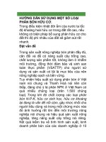 HƯỚNG DẪN SỬ DỤNG MỘT SỐ LOẠI PHÂN BÓN HỮU CƠ. potx