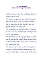 Nếu được sống đến hai lần