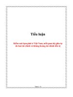 Tiểu luận kiểm soát lạm phát ở việt nam, mối quan hệ giữa tự do hoá tài chính và khủng hoảng tài chính tiền tệ   luận văn, đồ án, đề tài tốt nghiệp