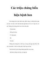 Các triệu chứng biểu hiện bệnh hen doc