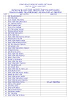 Danh sách giáo viên đi điều tra phổ cập