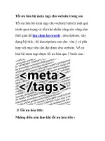 Tối ưu hóa bộ meta tags cho website trong seo pdf