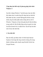 Cùng nhau tìm hiểu một số phương pháp tinh chỉnh Windows 7 pptx