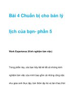 Bài 4 Chuẩn bị cho bản lý lịch của bạn- phần 5 pps