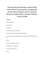 Cấp gia hạn Giấy phép thành lập Văn phòng đại diện thương nhân nước ngoài trong Khu công nghiệp, Khu chế xuất và Khu công nghệ cao sinh học trên địa bàn Hà Nội theo qui định tại Điều 14 Nghị định 72/2006/NĐCP ngày 25/7/2006 pdf