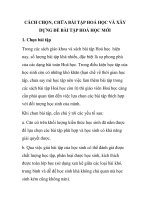 CÁCH CHỌN, CHỮA BÀI TẬP HOÁ HỌC VÀ XÂY DỰNG ĐỀ BÀI TẬP HOÁ HỌC MỚI pdf