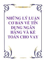NHỮNG LÝ LUẬN CƠ BẢN VỀ TÍN DỤNG NGÂN HÀNG VÀ KẾ TOÁN CHO VAY ppt