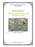 BÁO CÁO THUYẾT MINH DỰ ÁN TRANG TRẠI NUÔI BA BA THƯƠNG PHẨM