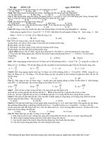 các câu trắc nghiệm sóng cơ chon lọc