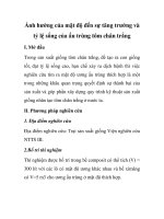 Ảnh hưởng của mật độ đến sự tăng trưởng và tỷ lệ sống của ấu trùng pot