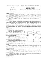 Đề thi &ĐA môn Vật lý 9 thi HSG tỉnh năm học 2009-2010