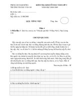 Đề kiểm tra chất lượng đầu năm Tiếng Việt 3