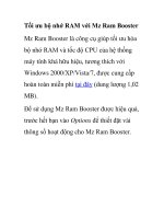 Tối ưu bộ nhớ RAM với Mz Ram Booster docx