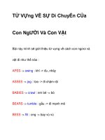 TỪ VỰng VỀ SỰ Di ChuyỂn CỦa Con NgƯỜi Và Con VẬt pps