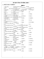 ON TAP HE ANH 7(Part1 trac nghiem)