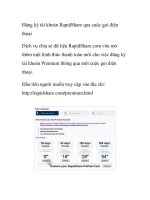 Đăng ký tài khoản RapidShare qua cuộc gọi điện thoại pptx