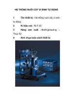 HỆ THỐNG NUÔI CẤY VI SINH TỰ ĐỘNG ppt