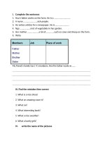 bài tập anh 7 số 3 hè