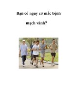 Bạn có nguy cơ mắc bệnh mạch vành? pptx