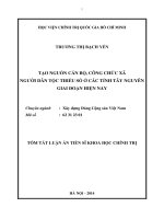 Tóm tắt Luận án Tiến sĩ Khoa học chính trị: Tạo nguồn cán bộ, công chức xã người dân tộc thiểu số ở các tỉnh Tây Nguyên giai đoạn hiện nay