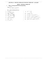 CHƯƠNG II – PHƯƠNG TRÌNH, BẤT PHƯƠNG TRÌNH MŨ – LOGARIT
