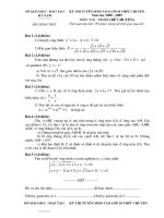 Đề + Đáp án Chuyên Hà Nam 2008-2009