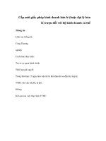 Cấp mới giấy phép kinh doanh bán lẻ (hoặc đại lý bán lẻ) rượu đối với hộ kinh doanh cá thể pot