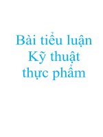 Bài tiểu luận Kỹ thuật thực phẩm1 pps
