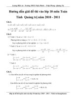 Dap an mon Toan TS vao lop 10 nam 2010-2011