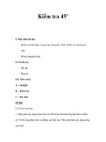 Kiểm tra 45’ môn Sinh lớp 9 pptx