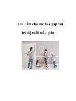 7 sai lầm cha mẹ hay gặp với trẻ độ tuổi mẫu giáo pot