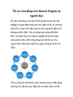 Tối ưu hoá Blog cho Search Engine và người đọc pot