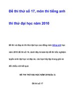 Đề thi thử số 17, môn thi tiếng anh thi thử đại học năm 2010 pptx