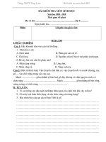 bài kiểm tra 1 tiết môn sinh HKI Lớp 6