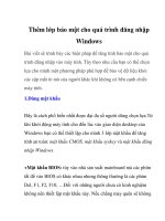 Thêm lớp bảo mật cho quá trình đăng nhập Windows doc