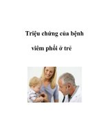 Triệu chứng của bệnh viêm phổi ở trẻ pot