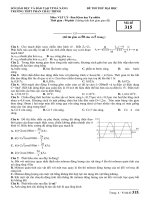 ĐỀ THI THỬ ĐẠI HỌC Môn: VẬT LÝ– Ban Khoa học tự nhiên