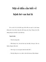 Một số điều cần biết về bệnh hở van hai lá pptx