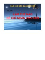 đề tài làm thế nào để giữ nhân viên giỏi