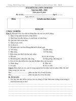 Bài kiểm tra sinh học HKII lớp 6