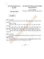 ĐỀ THI & ĐÁP ÁN TS10 HÀ TĨNH