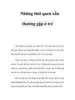 Những thói quen xấu thường gặp ở trẻ pps