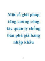 Một số giải pháp tăng cường công tác quản lý chống bán phá giá hàng nhập khẩu pot