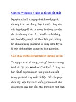 Giữ cho Windows 7 luôn có tốc độ tốt nhất potx