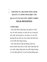 CHƯƠNG IV. HỆ SINH THÁI, SINH QUYỂN VÀ SINH THÁI HỌC VỚI QUẢN LÍ TÀI NGUYÊN THIÊN doc