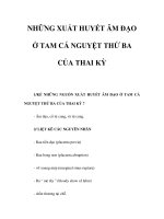 NHỮNG XUẤT HUYẾT ÂM ĐẠO Ở TAM CÁ NGUYỆT THỨ BA CỦA THAI KỲ pps