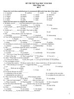 2 ĐỀ THI THỬ ĐẠI HỌC NĂM 2010 Môn Tiếng Anh ĐỀ 5+6